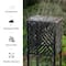 Glitzhome® Black Metal Stripes Geometric Solar Powered Edison Bulb Outdoor Lantern Set